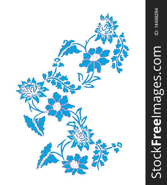 Flower leaf print design illustration. Flower leaf print design illustration