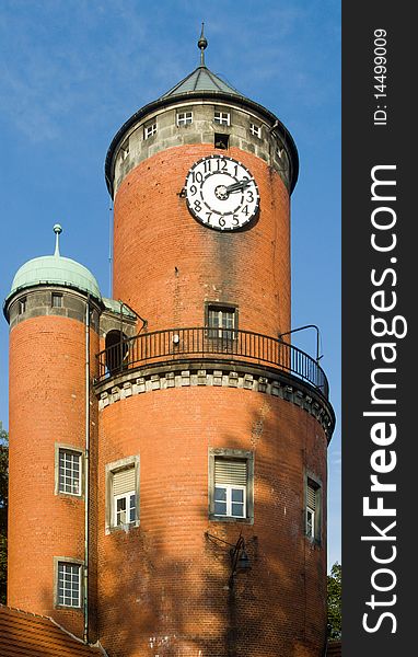 The bricks tower with clocktower