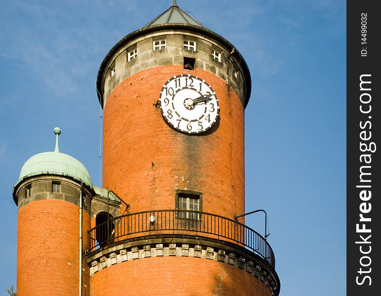 The bricks tower with clocktower