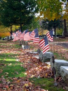 Flags And Headstones Stock Photography