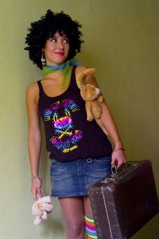 Cute Curly Disco Girl Stock Image Cute Curly Disco Girl Stock Image