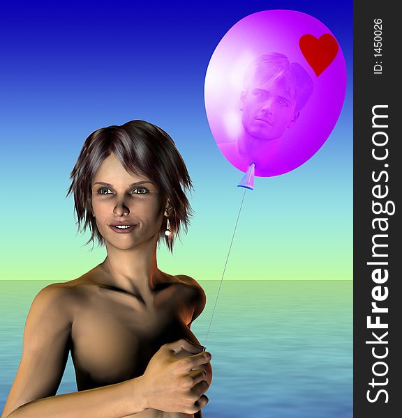 The girl with a balloon