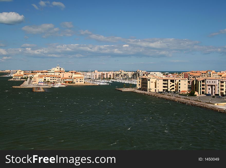 Port entrance in south of france