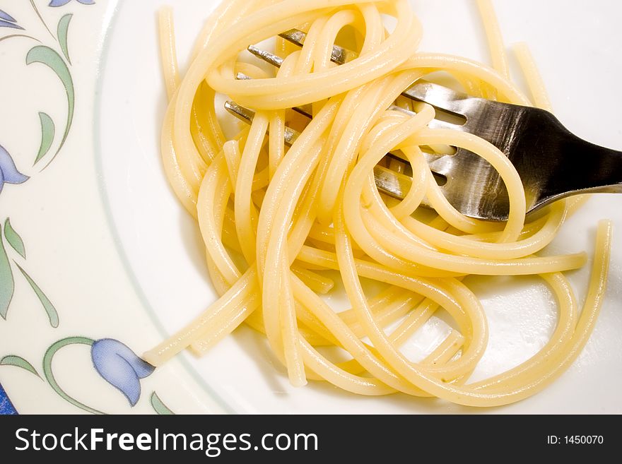 Closeup of a spaghetti fork