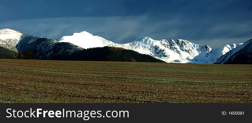 Winter crop under Slovak mountains. Winter crop under Slovak mountains