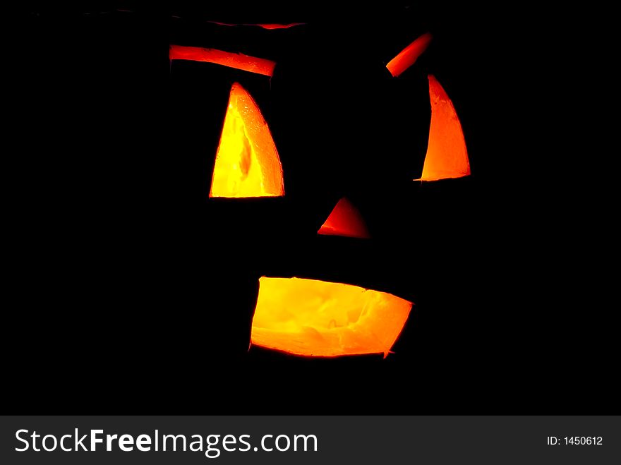 Detail of an illuminated halloween mask