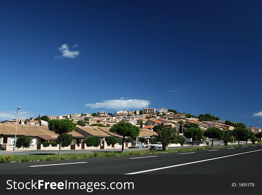 Vacation village in summer in southern France