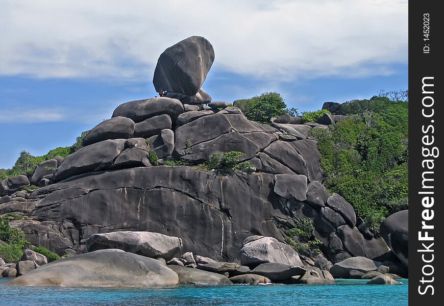 Similan Island, Thailand with giant climbing rocks