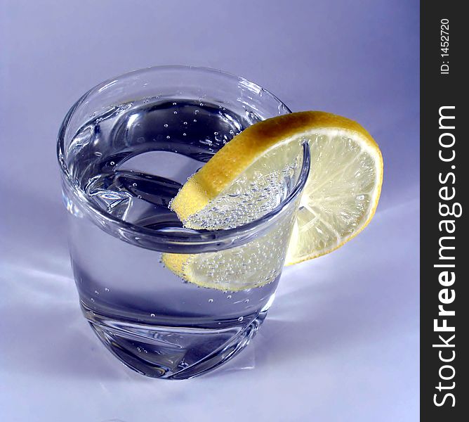 Glass of water and lemon