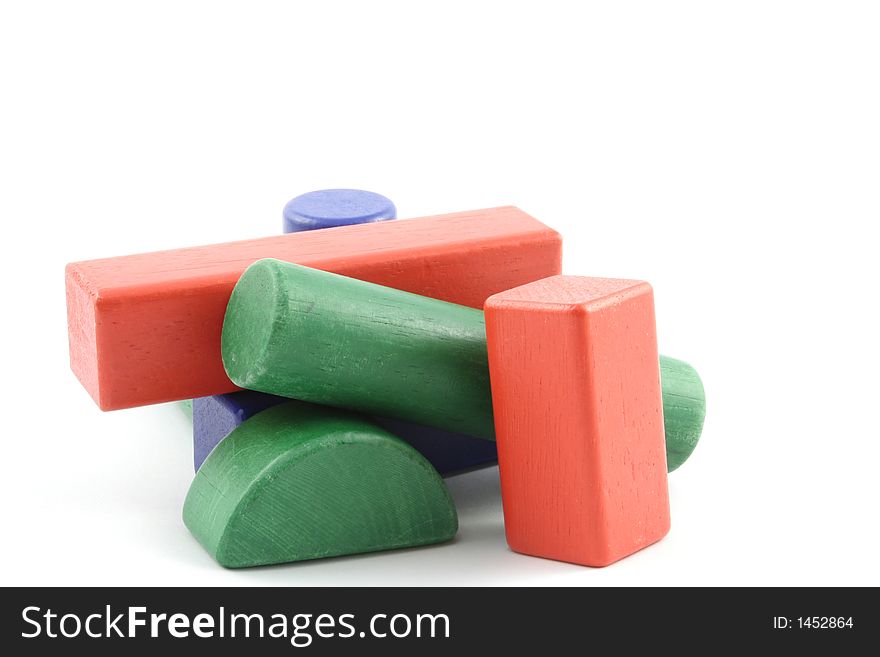 Childs building blocks against a white background