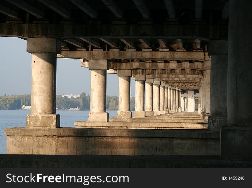 Big bridge on the Dnepr river