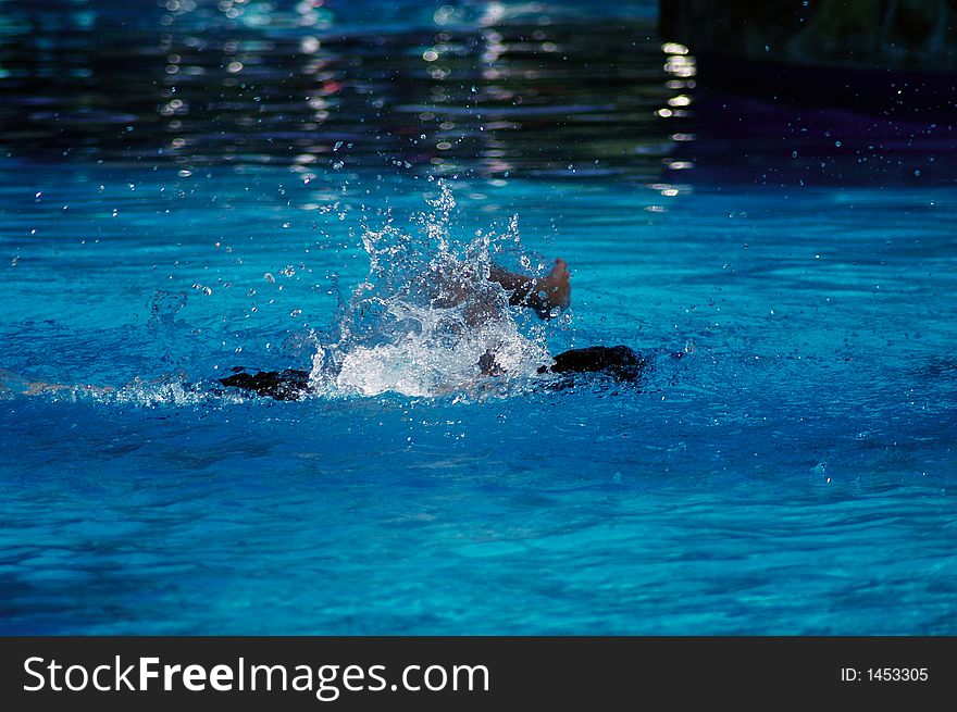 Swimmer in swimming pool in Turkey. Swimmer in swimming pool in Turkey