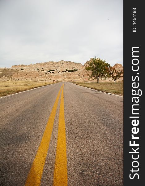 Road in Badlands National Park