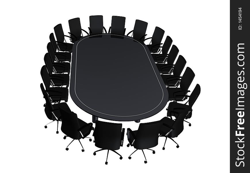 3d rendered, big conference table