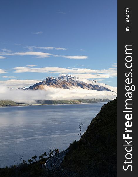 Beautiful landscape of mountains and lake at New Zealand