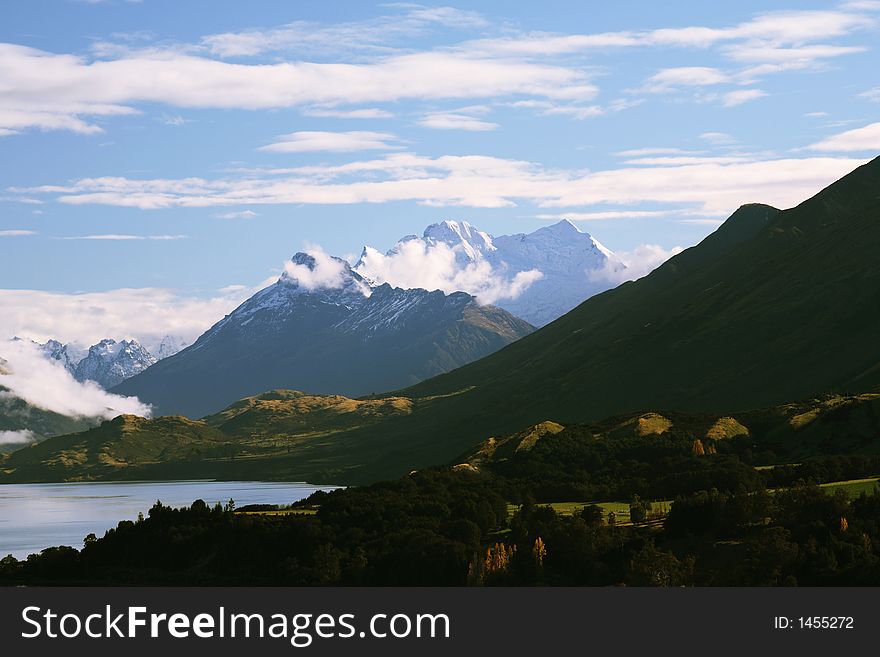 Beautiful landscape of mountains and lake at New Zealand. Beautiful landscape of mountains and lake at New Zealand