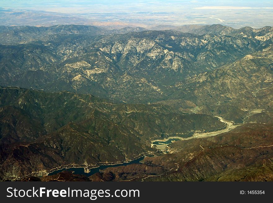 River in mountains area, california