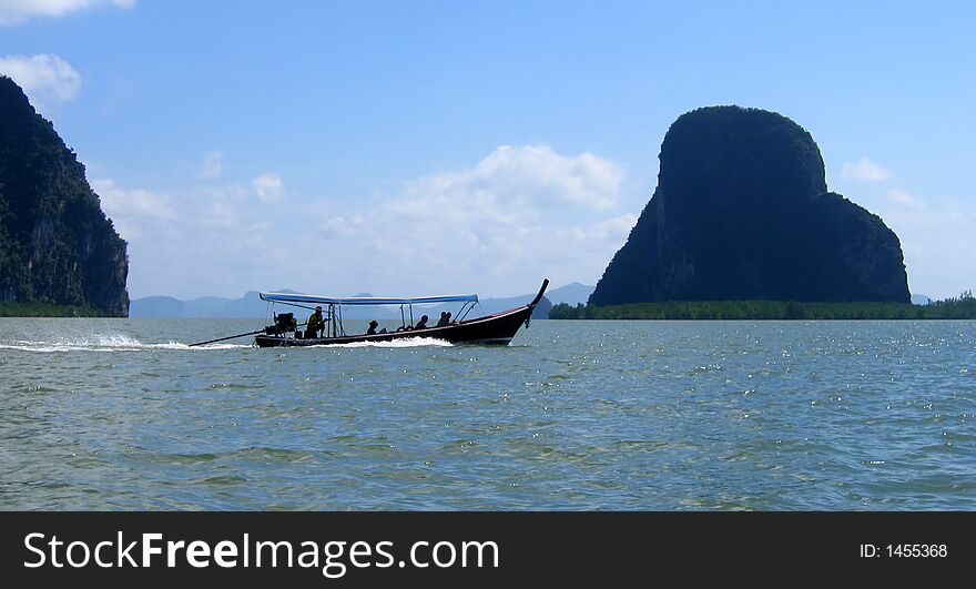 Long tail boat in Phang Nga Bay, Thailand