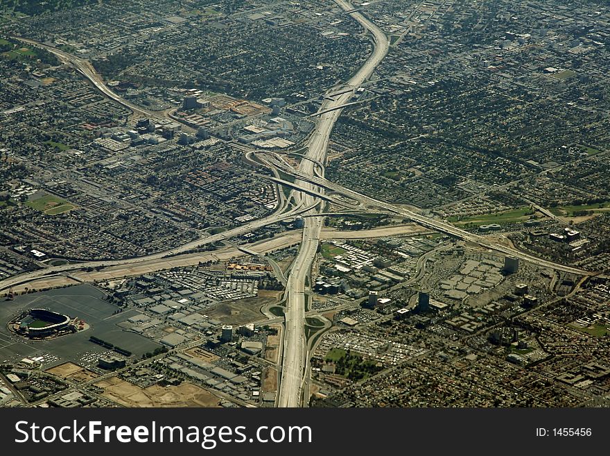 Huge Higway interchange in Los Angeles Area, California