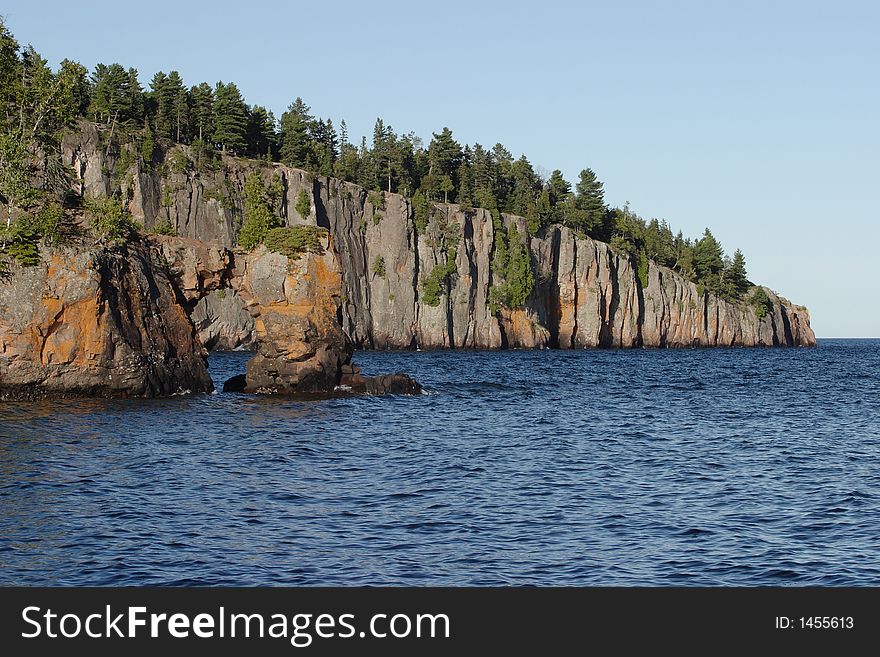 Arch on Lake Superior with Shovel Point in the background - Tettegouche State Park. Arch on Lake Superior with Shovel Point in the background - Tettegouche State Park