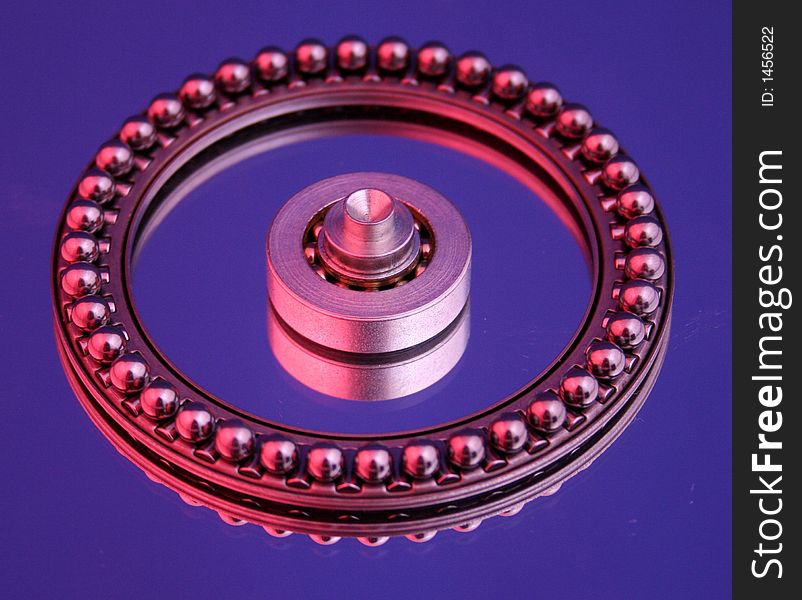 Many small chrome ball bearings.