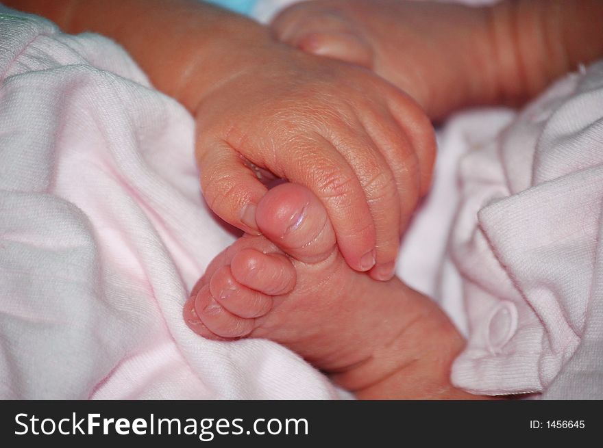 Baby feet and hand