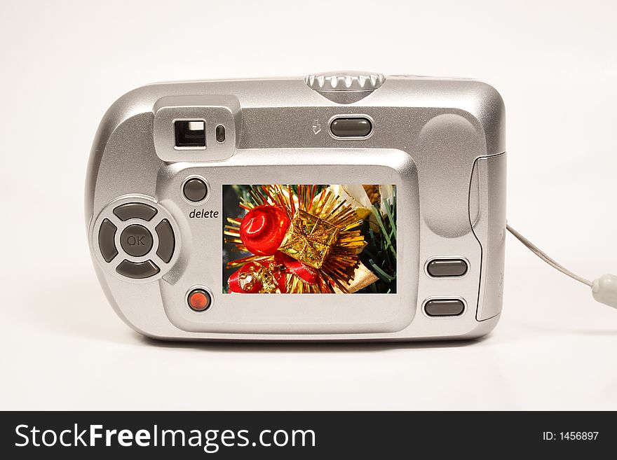 Camera gift with Christmas picture. Camera gift with Christmas picture