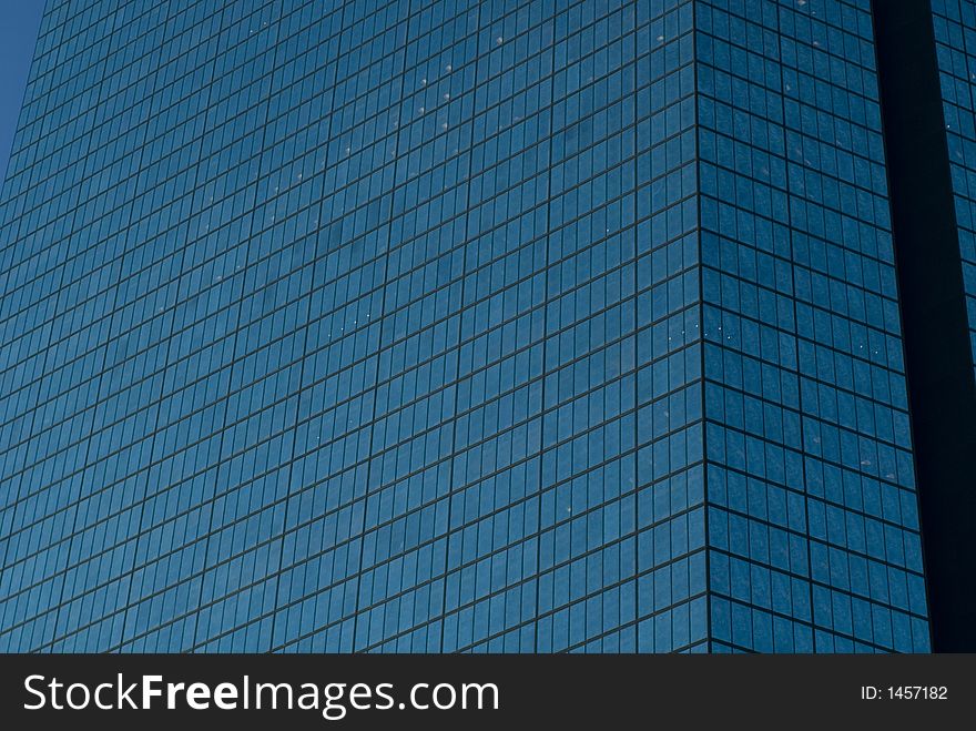 Simple lines of a glass skyscraper in Boston. Simple lines of a glass skyscraper in Boston