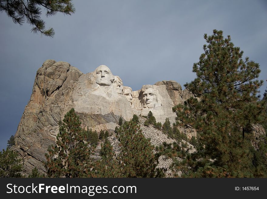Mount rushmore national memorial - Stone Sculptures of George Washington, Thomas Jefferson, Theodore Roosevelt, and Abraham Lincoln - black hills, south dakota, USA