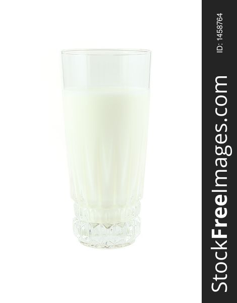 Glass of milk isolated on white - great for backgrounds