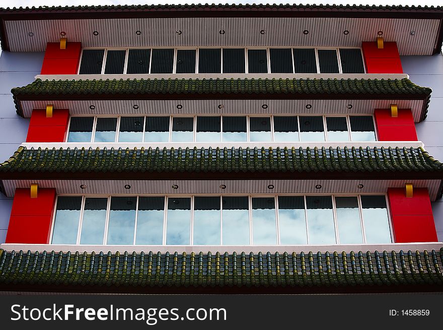 A fragment of china building in Chinatown, Bangkok, Thailand. A fragment of china building in Chinatown, Bangkok, Thailand