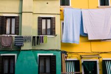 Colorful Houses Venice (Veneto) - Laundry Stock Photos