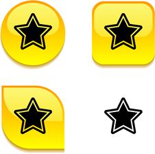 Star Glossy Button. Stock Images