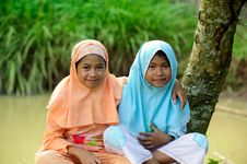 Muslim Kids Outdoor Stock Photos