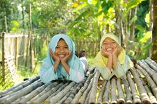 Happy Muslim Kids Outdoor Stock Photography Happy Muslim Kids Outdoor Stock Photography