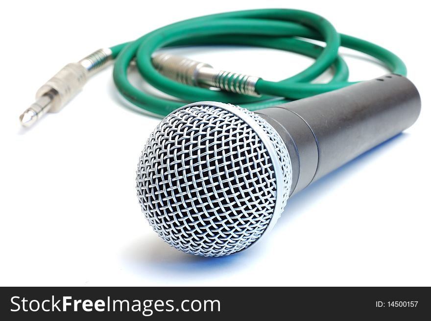 Modern scenic microphone on a white background