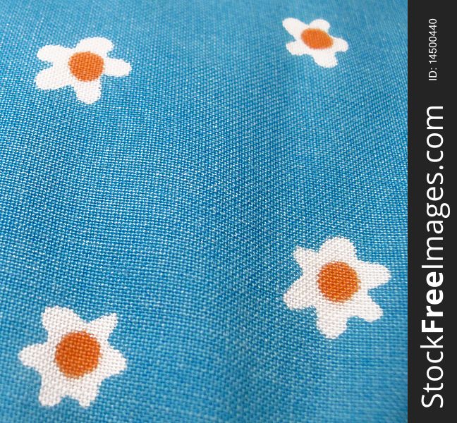 Colorful fabric with white flowers. Colorful fabric with white flowers