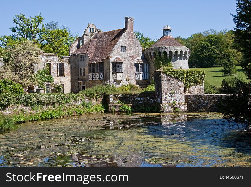 An old English moated castle in Kent. An old English moated castle in Kent