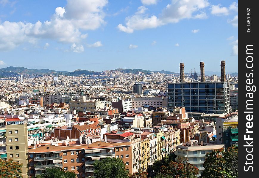 Panoramic view of Barcelona city, Spain. Panoramic view of Barcelona city, Spain.