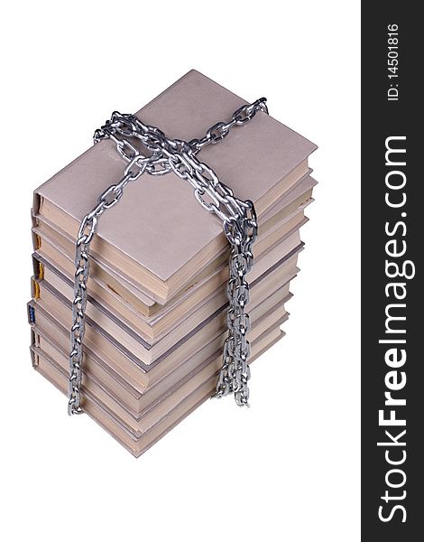 Stack of books. Isolated objecton a white background