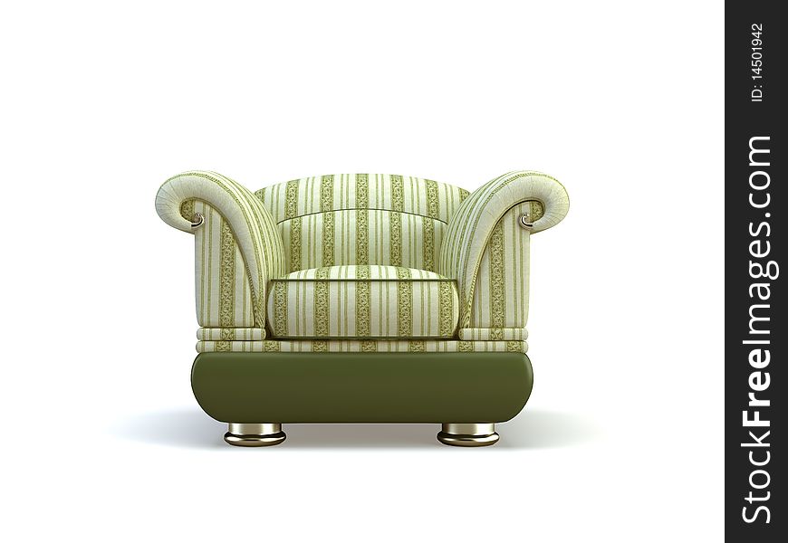 Stylish 3d chair on the white background. Stylish 3d chair on the white background