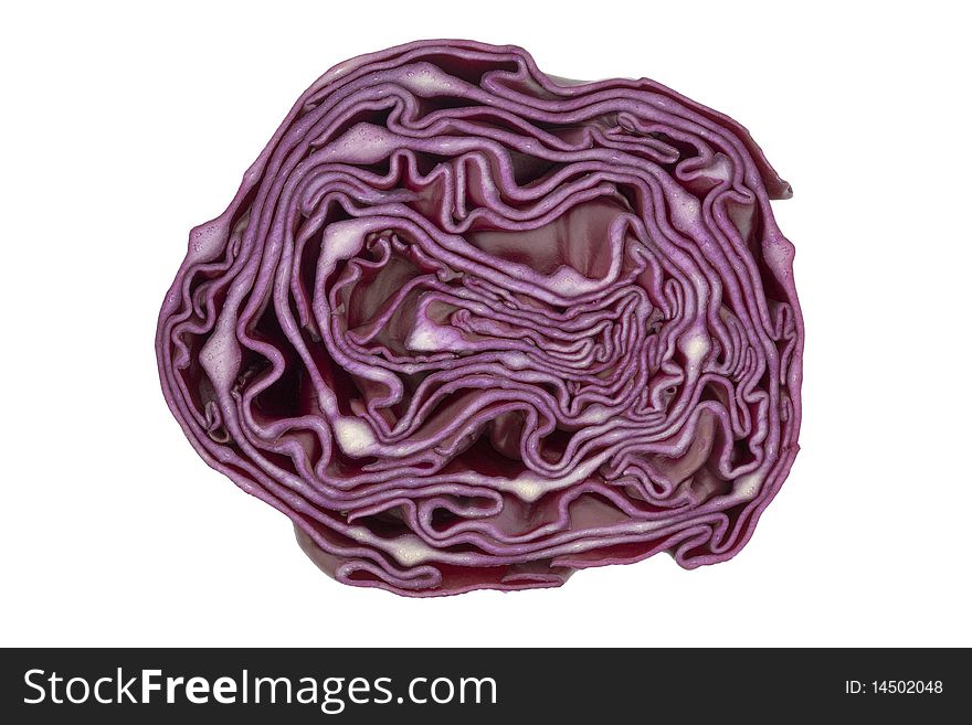 Macro of red cabbage section