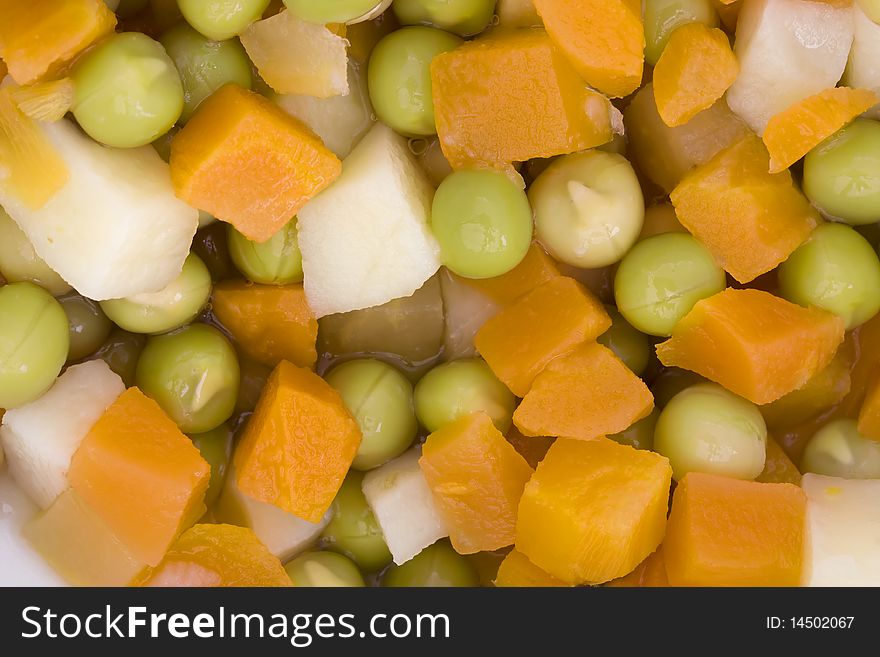 Background of diced mixed vegetables. Background of diced mixed vegetables
