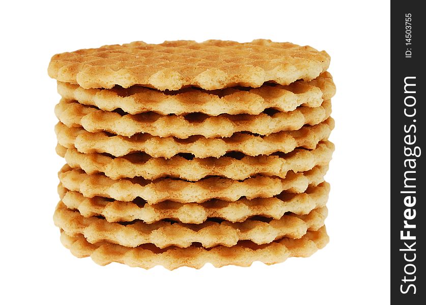 Cookies on white, biscuit isolated