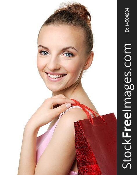 Young Woman Holding Shopping Bag