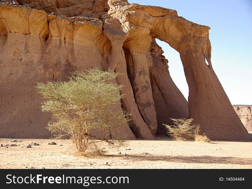 Landscape in the desert of Libya, in Africa. Landscape in the desert of Libya, in Africa