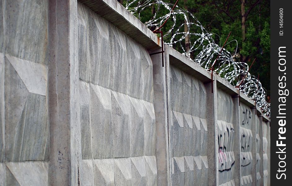 Danger fence around the prison