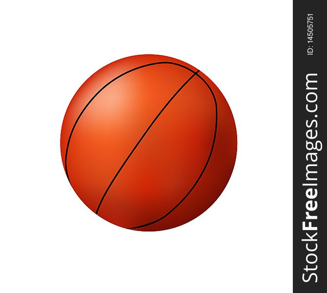 Ball for basketballs on a white background