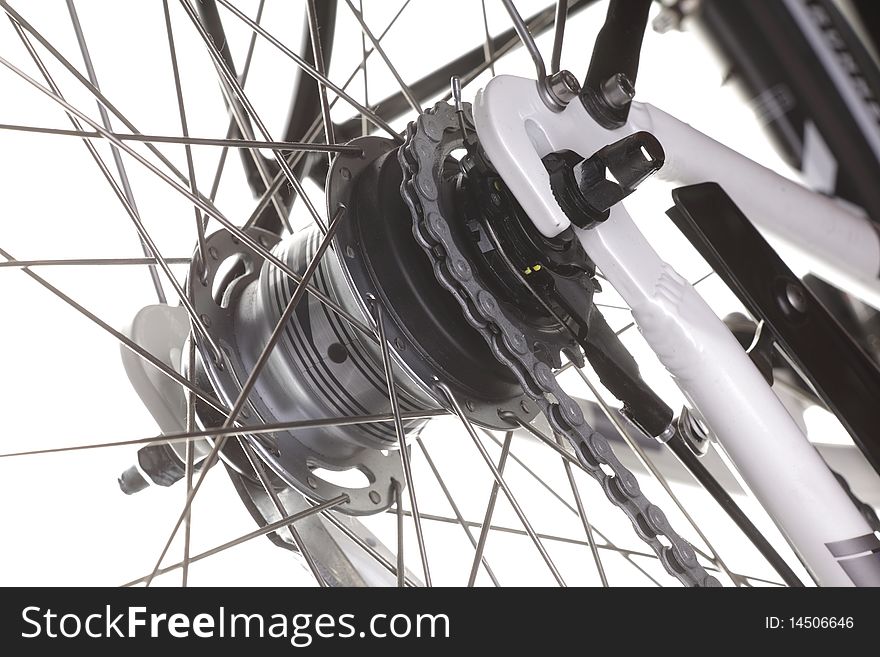 Bicycle detail (Wheel Hub, Chain and Frame). Bicycle detail (Wheel Hub, Chain and Frame)