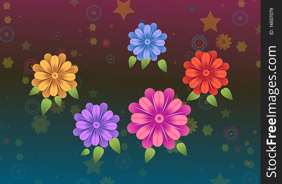 Floral background. different colors. illustration. Floral background. different colors. illustration.